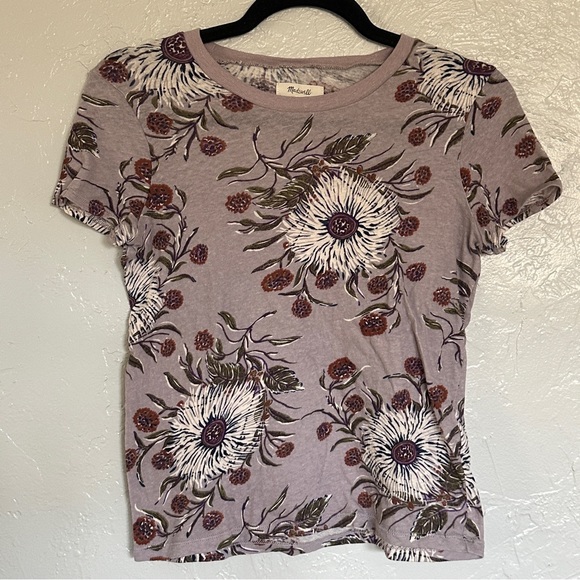 Madewell Lo Fi Shrunken Tee in Painted Blooms - Picture 2 of 6